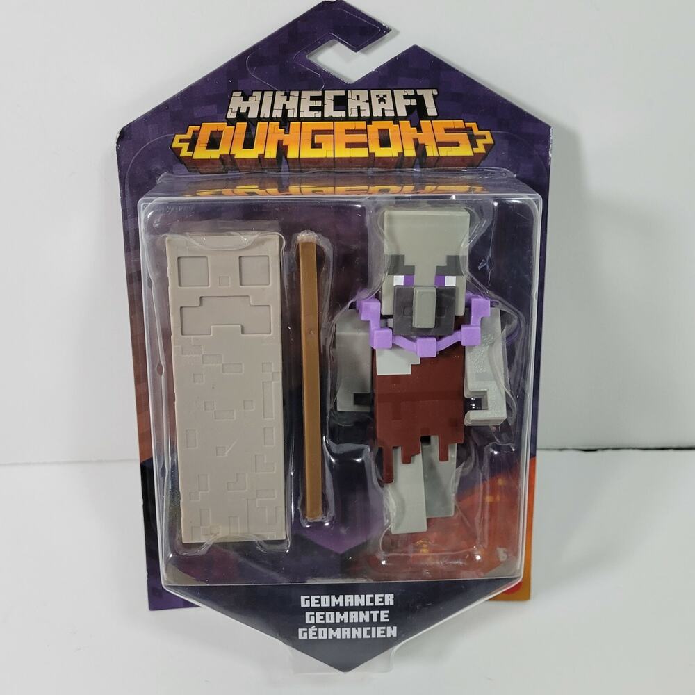 Minecraft Dungeons Geomancer with Accessories Staff Action Figure Discontinued